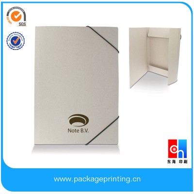 Paper file folder with elastic brands