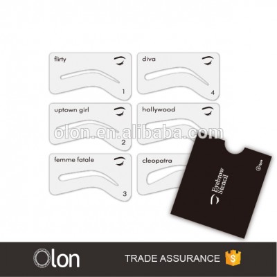 6 PCS PVC Thrush tools eyebrow stencils